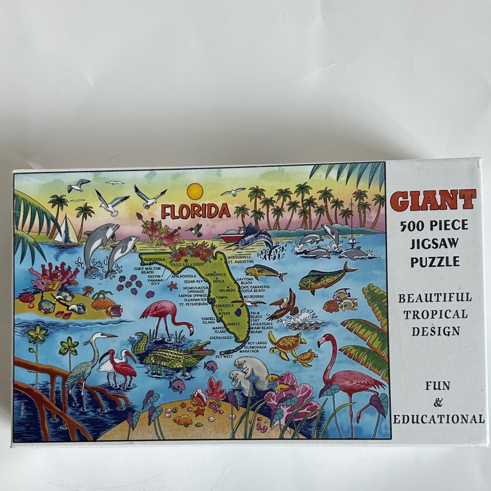 Puzzle Florida Map 500 pieces, new in sealed plastic
